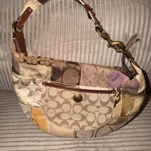 Coach Patchwork Signature Shoulder Bag in Neutral Tones